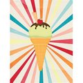 Carolines Treasures Carolines Treasures SB3102CHF Ice Cream With Strawberry On Top Flag Canvas House Size SB3102CHF